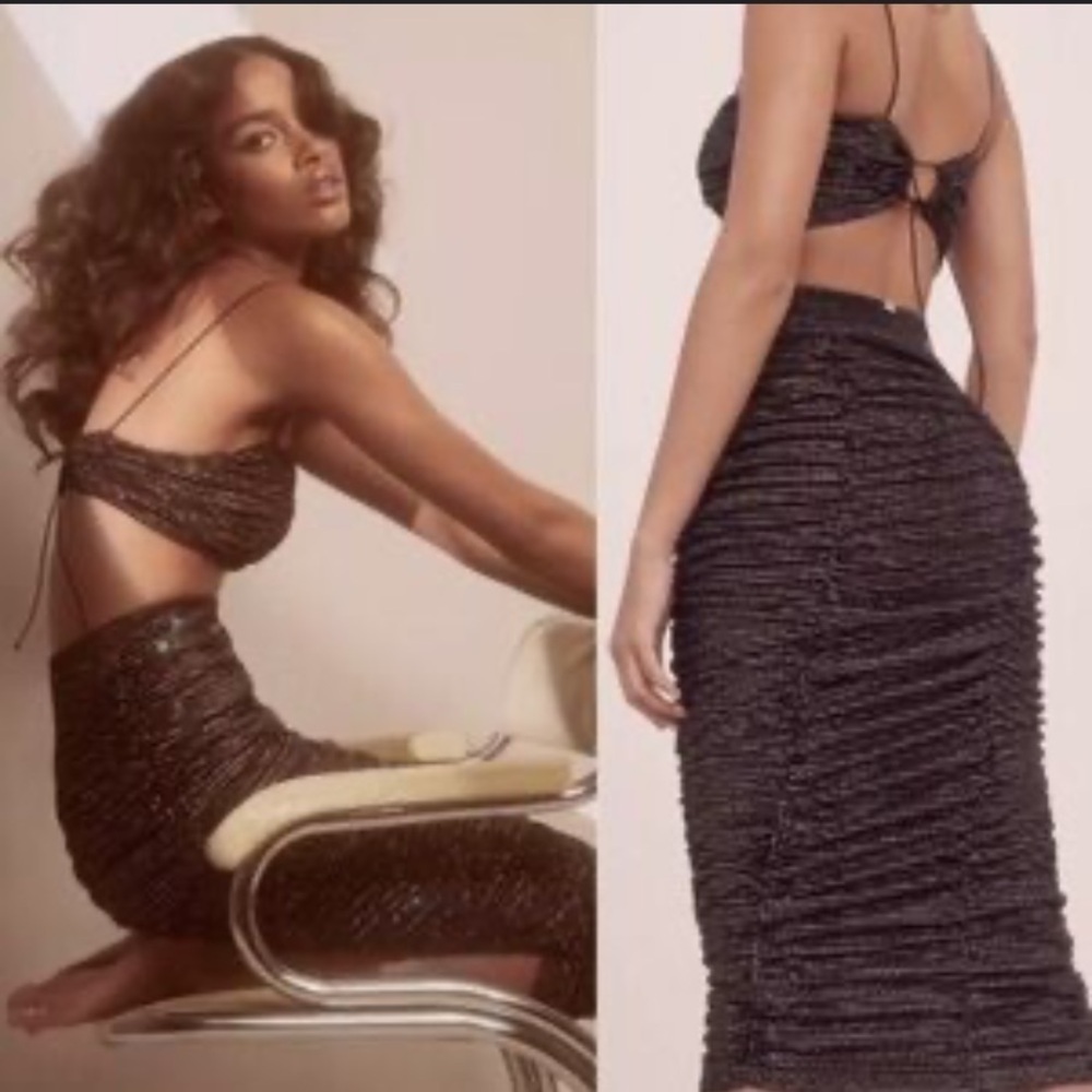 New! For Love & Lemons All That Glitters Midi Skirt XXS 37871
